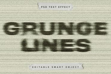 Grunge Lines Text Effect Mockup