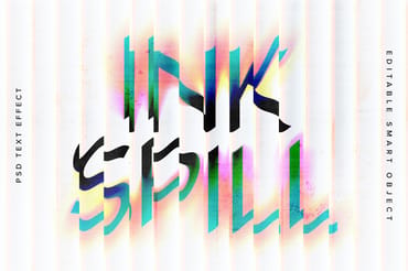 Colorful Distorted Text Effect Mockup