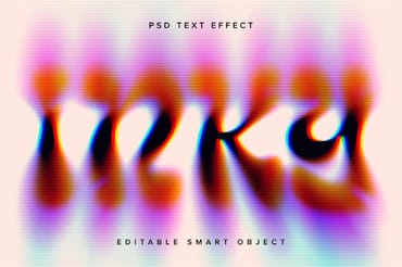Colour Bleed Text Effect Mockup