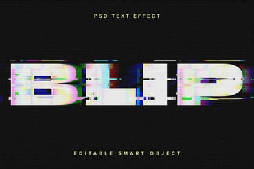 Distorted Glitch Text Effect Mockup
