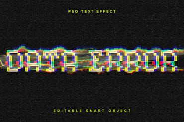 Distorted Glitch Text Effect Mockup
