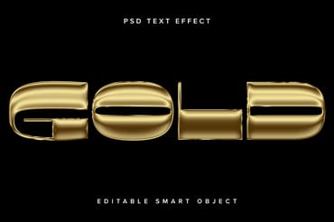 Gold Chrome Text Effect Mockup