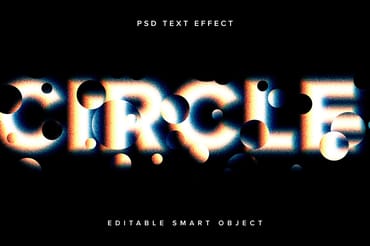 Colorful Distorted Text Effect Mockup 