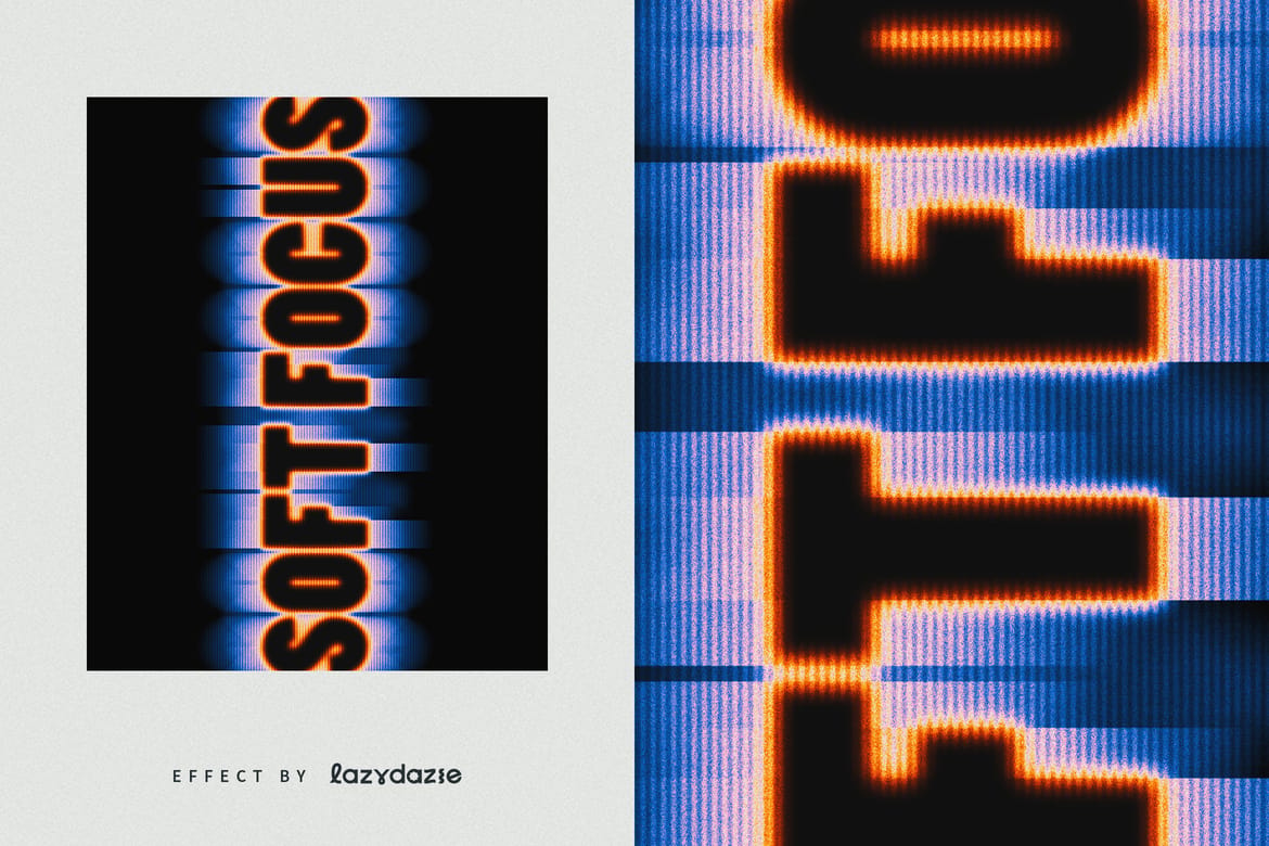 Colorful Blurry Text Effect Mockup