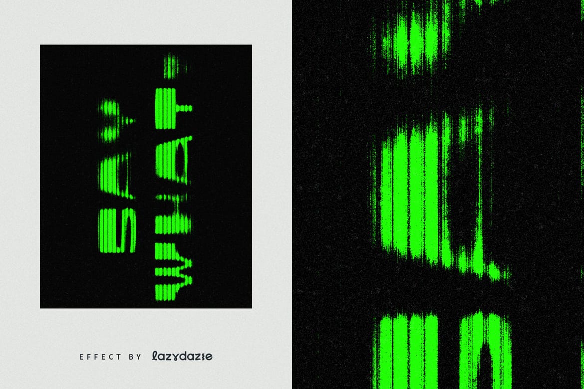 Neon Green Grunge Text Effect Mockup