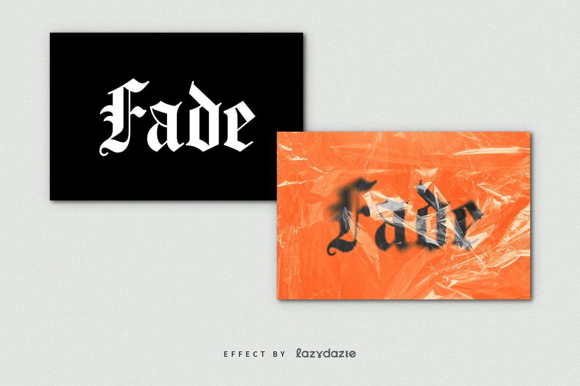 Distorted Plastic Text Effect Mockup