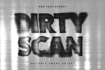 Dirty Scan Text Effect Mockup 