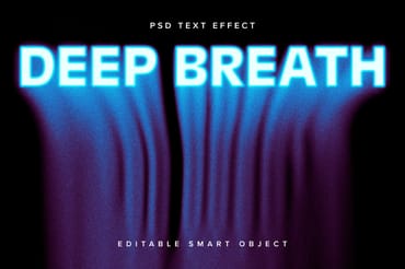 Blue Dissolving Text Effect Mockup