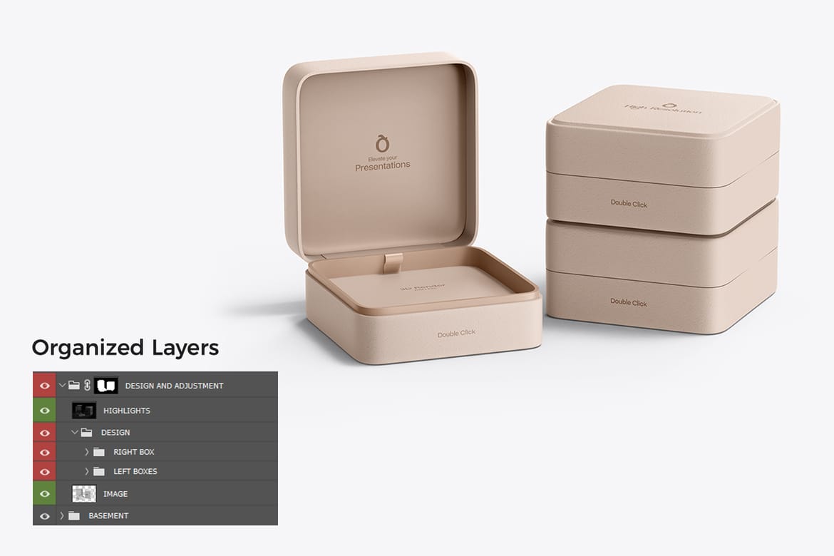 Jewelry Gift Box Mockup