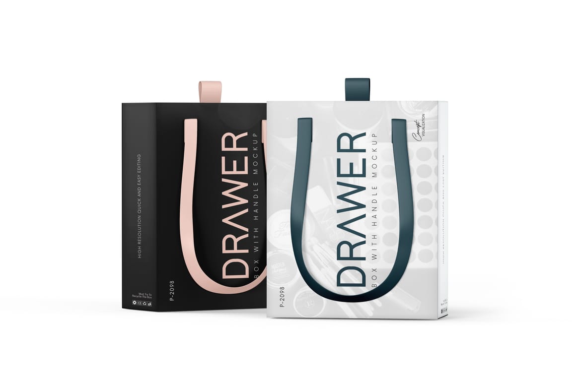 Sliding Gift Box Mockup with Handle