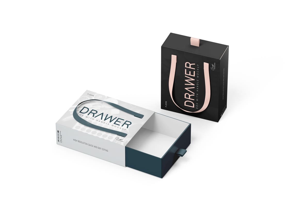 Sliding Gift Box Mockup with Handle