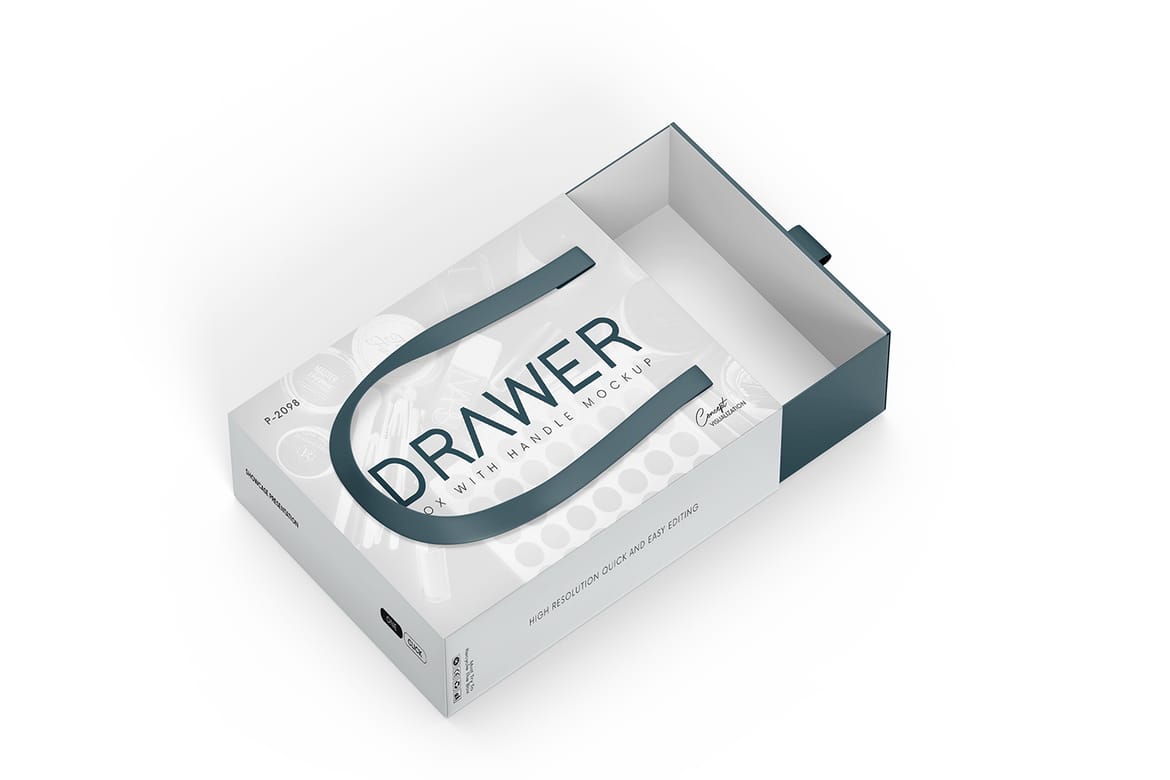 Sliding Gift Box Mockup with Handle
