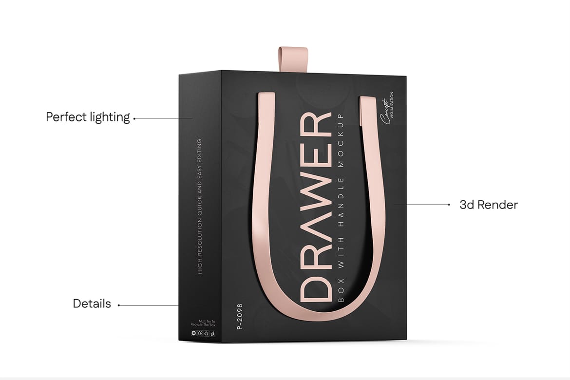 Sliding Gift Box Mockup with Handle