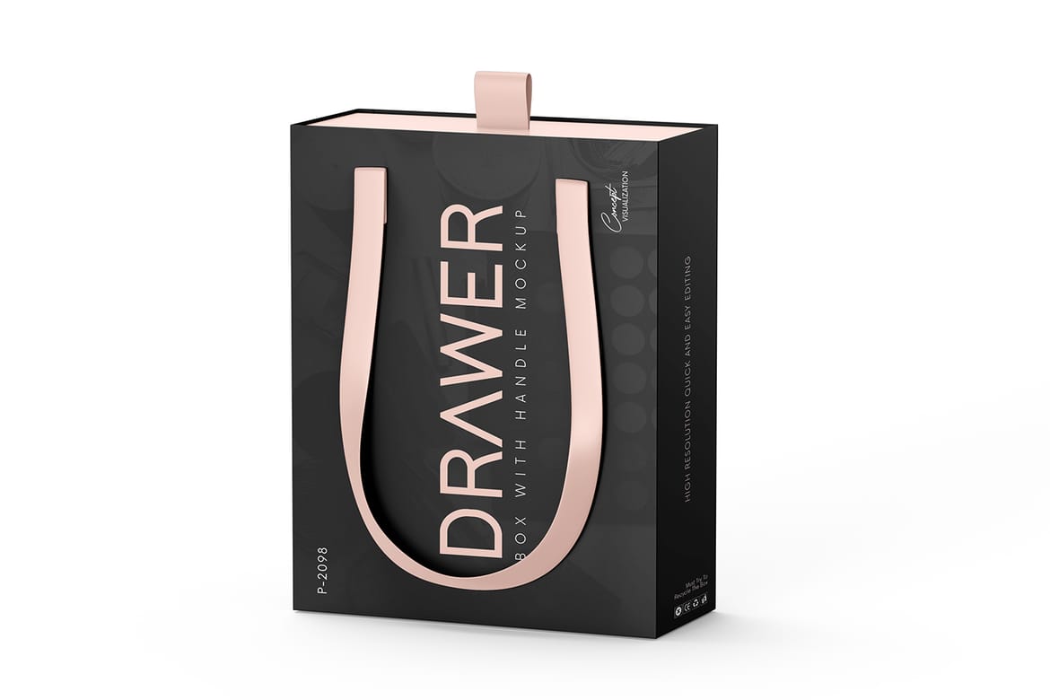 Sliding Gift Box Mockup with Handle