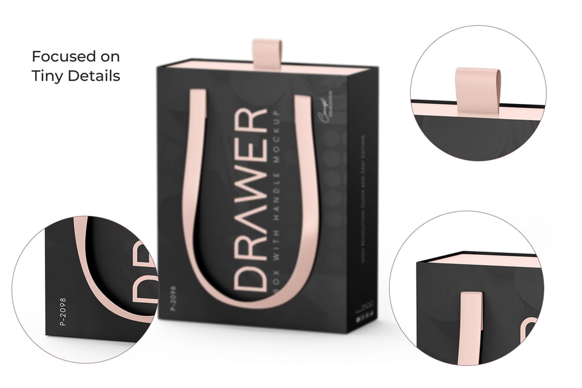 Sliding Gift Box Mockup with Handle