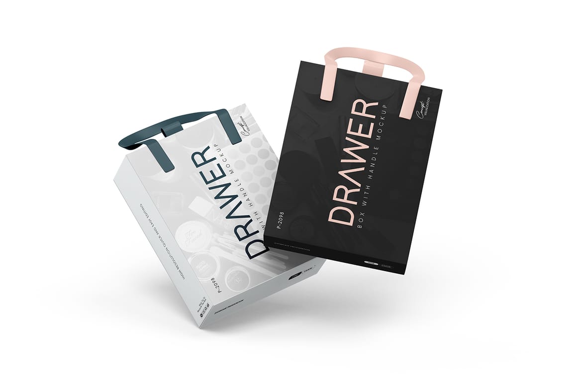 Sliding Gift Box Mockup with Handle