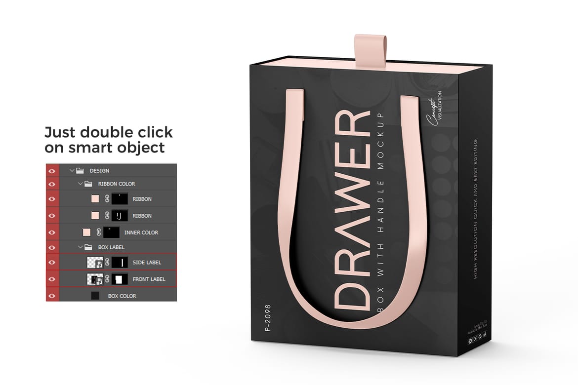 Sliding Gift Box Mockup with Handle