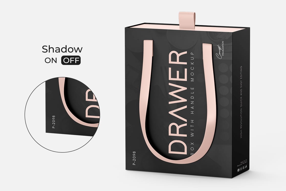 Sliding Gift Box Mockup with Handle