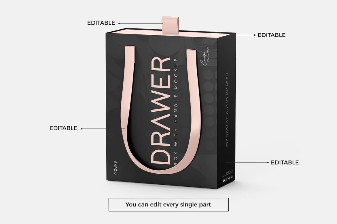 Sliding Gift Box Mockup with Handle