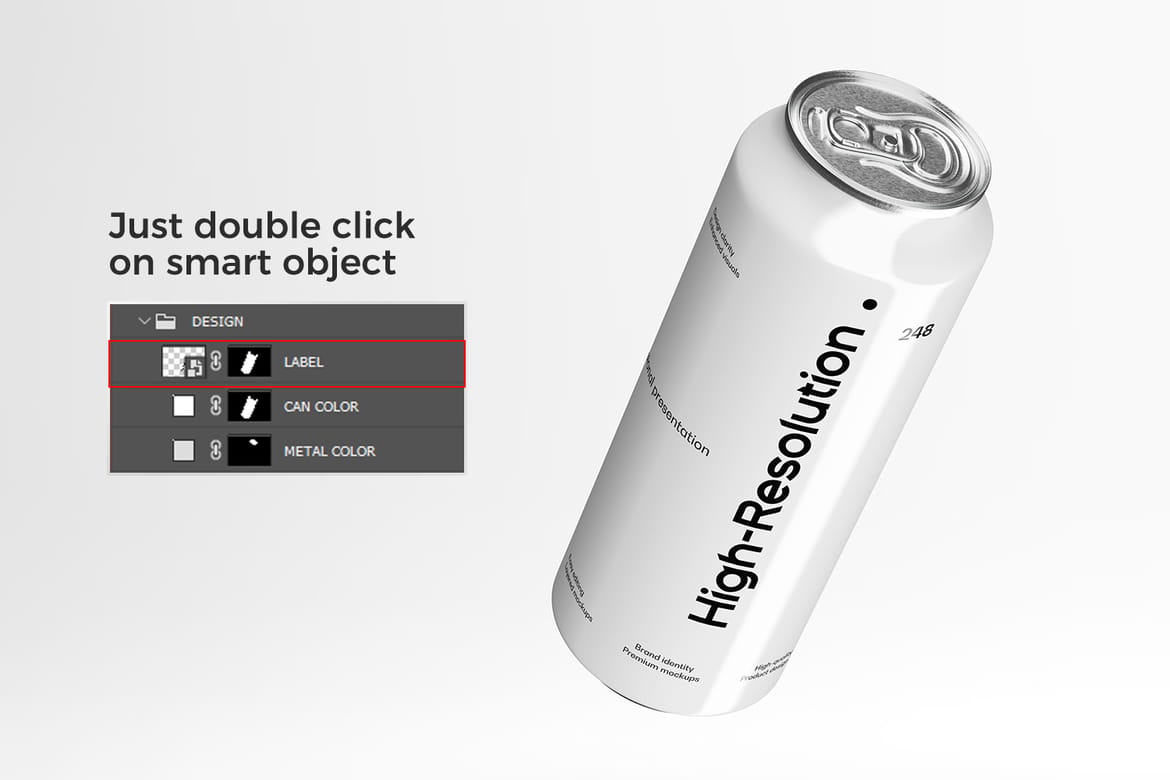 Aluminum Soda Can Mockup