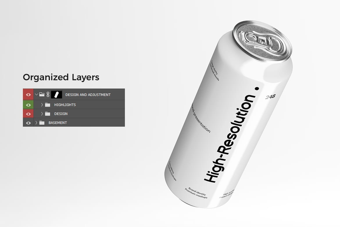 Aluminum Soda Can Mockup