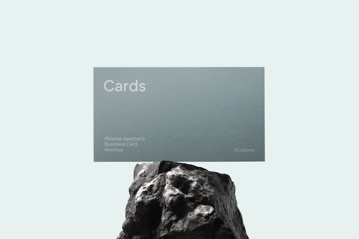 Minimal Business Card Mockup Standing STN01