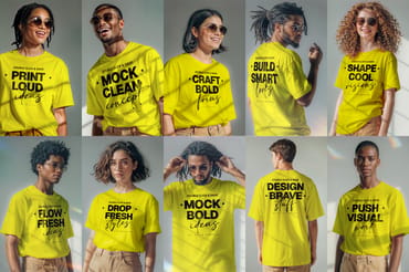 T-Shirt Mockup Set – 10 Editable PSD
