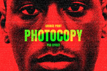 Grunge Photocopy Image Effect Mockup