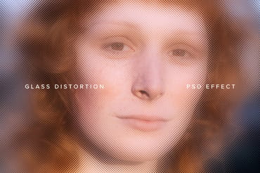 Glass Distortion Image Effect Mockup
