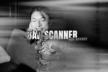 Messy Scanner Image Effect Mockup