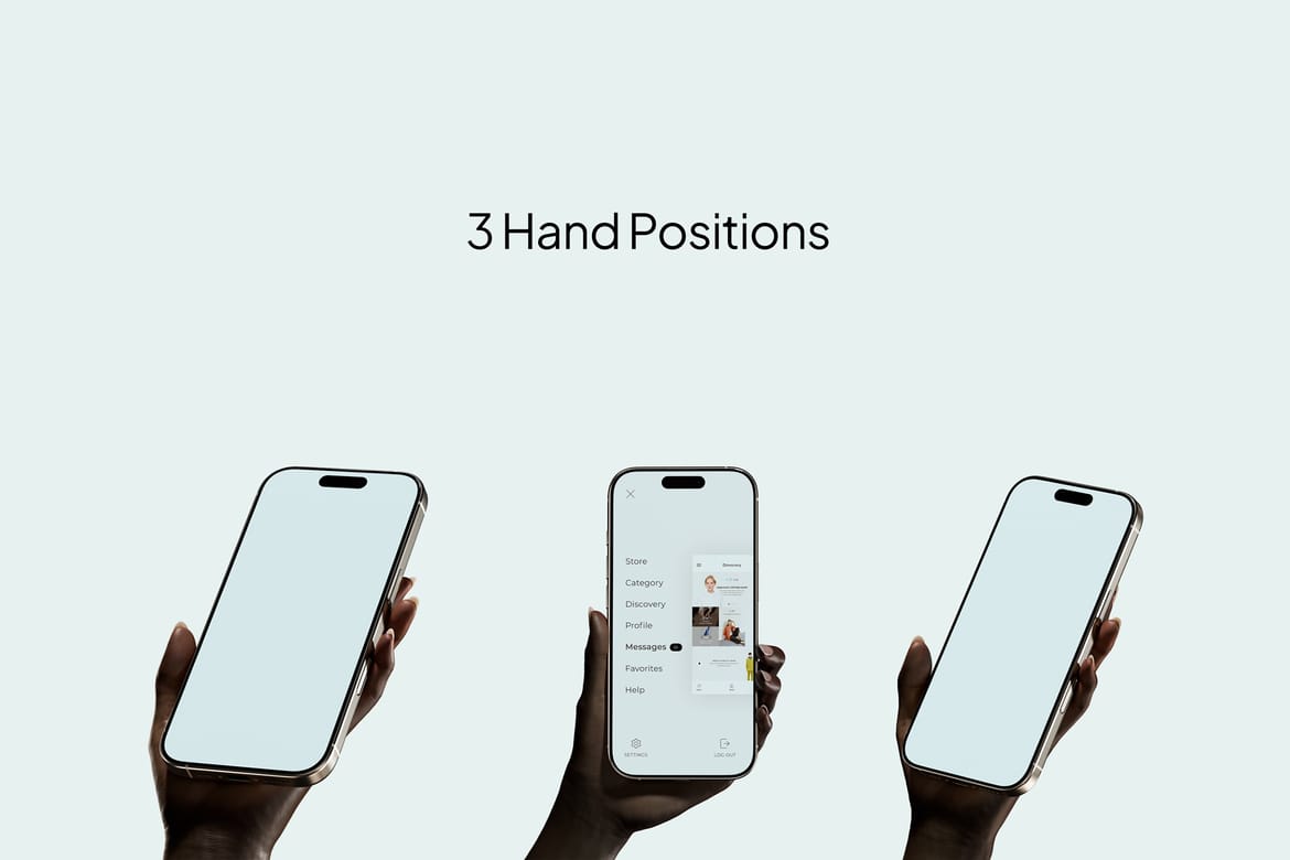 iPhone in Hand Mockup Set SP01