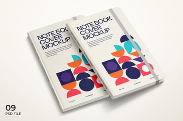 Hardcover Notebook Mockup Set in PSD