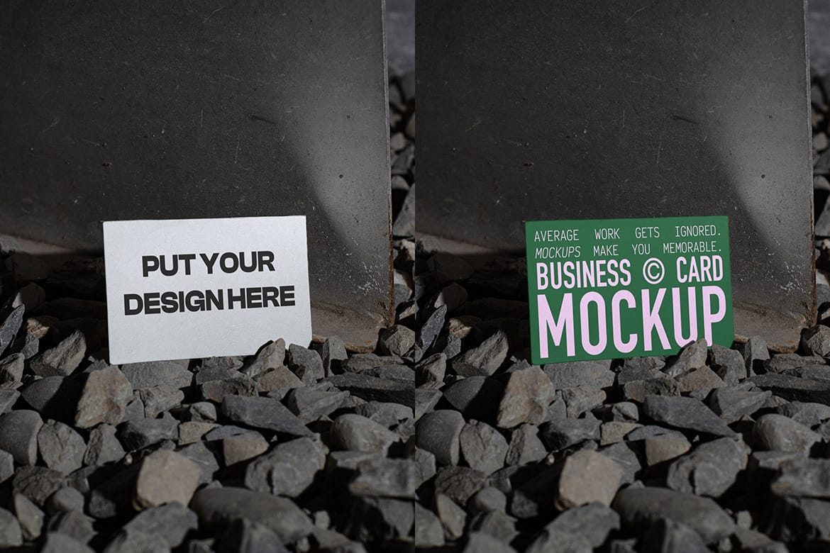 Realistic Scene Business Card Mockup - VOL 1