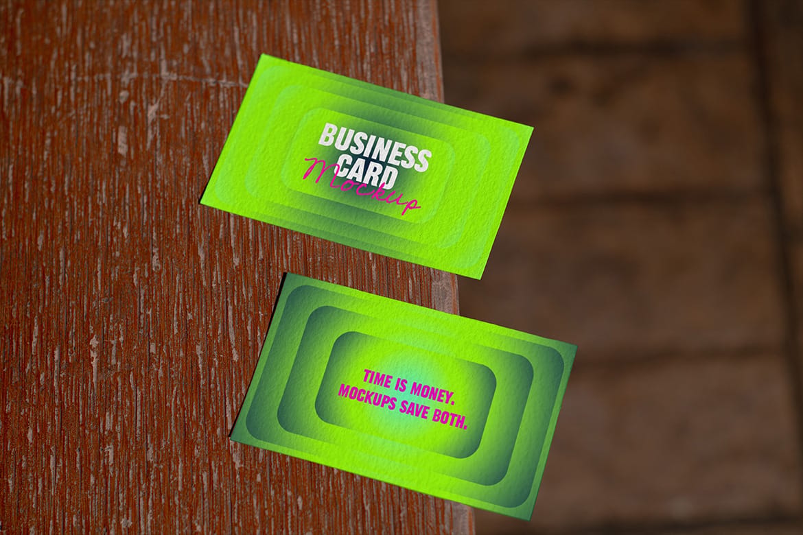Realistic Scene Business Card Mockup