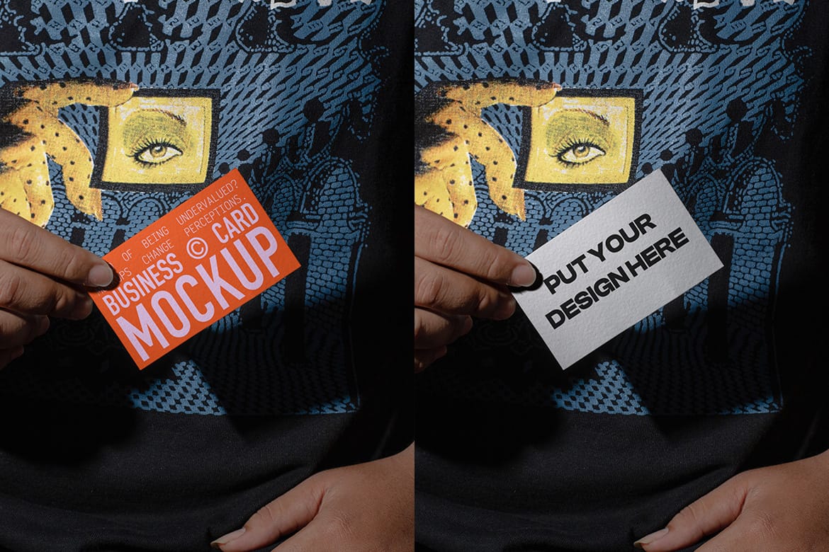 Realistic Scene Business Card Mockup - VOL 1