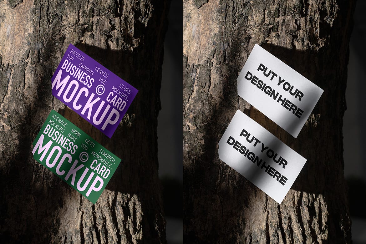 Realistic Scene Business Card Mockup - VOL 1
