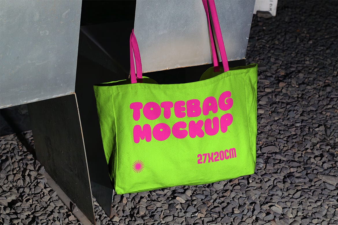 Realistic Scene Tote Bag Mockup - VOL 2