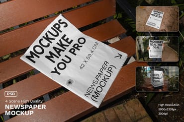 Realistic Scene Newspaper Mockup  - VOL 1