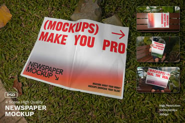 Realistic Scene Newspaper Mockup - VOL 2