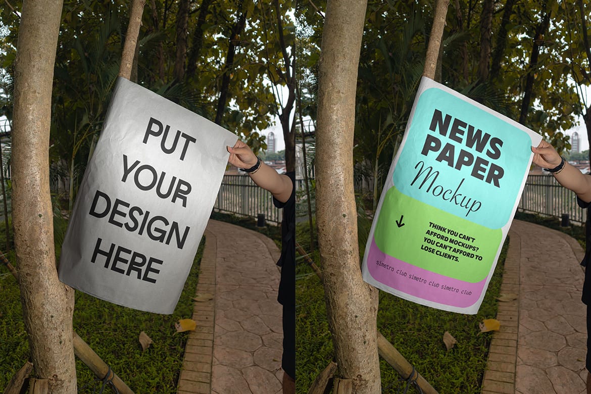Realistic Scene Newspaper Mockup - VOL 4