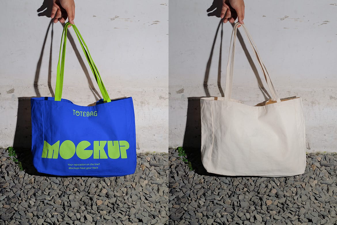 Realistic Scene Tote Bag Mockup - VOL 1