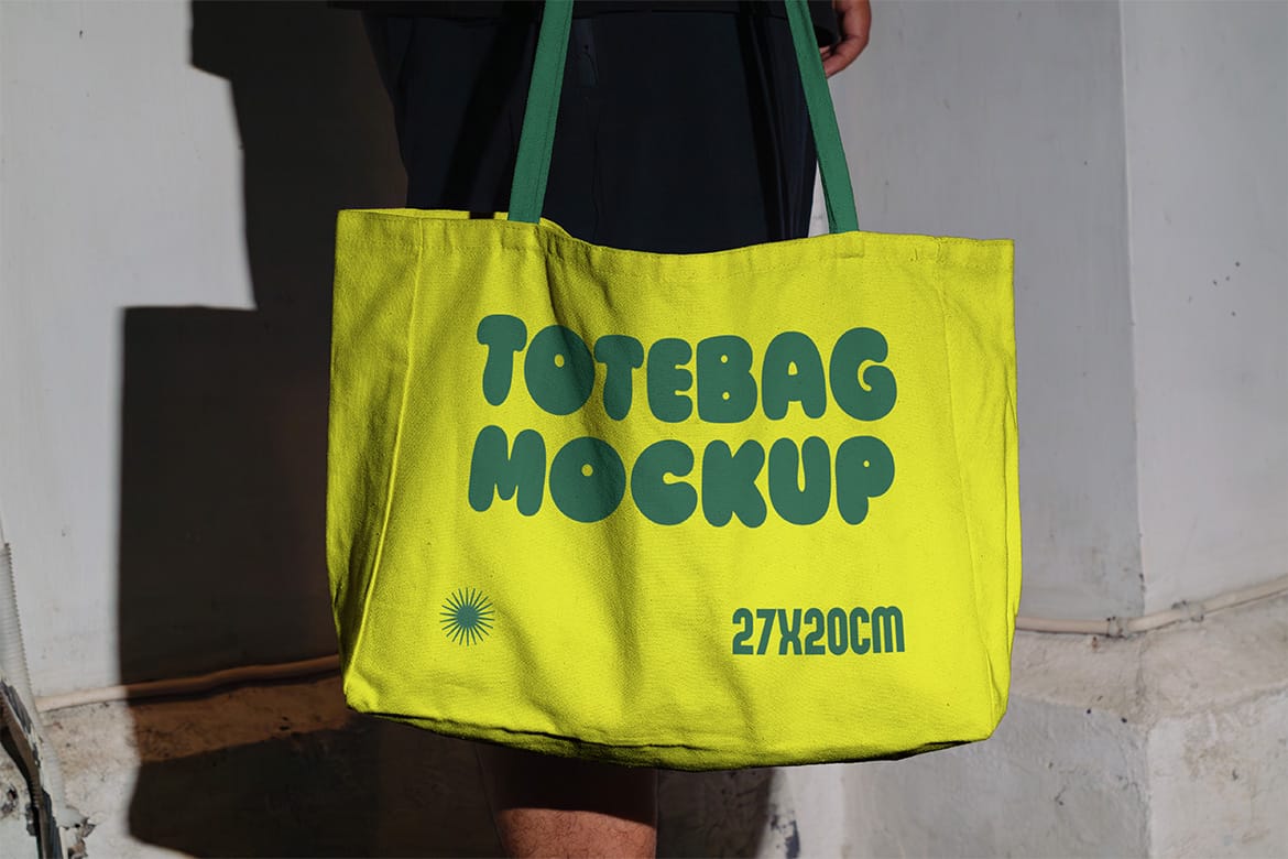 Realistic Scene Tote Bag Mockup - VOL 2