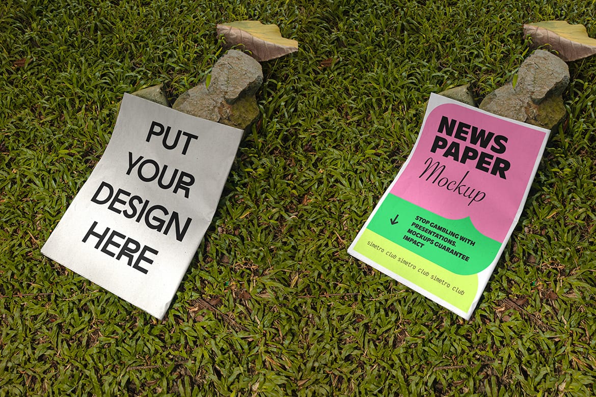 Realistic Scene Newspaper Mockup - VOL 4