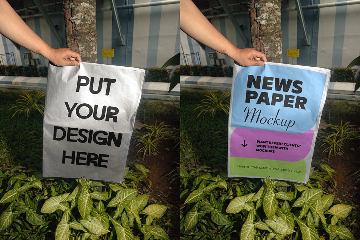 Realistic Scene Newspaper Mockup - VOL 4