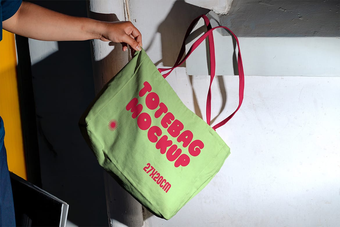 Realistic Scene Tote Bag Mockup - VOL 2