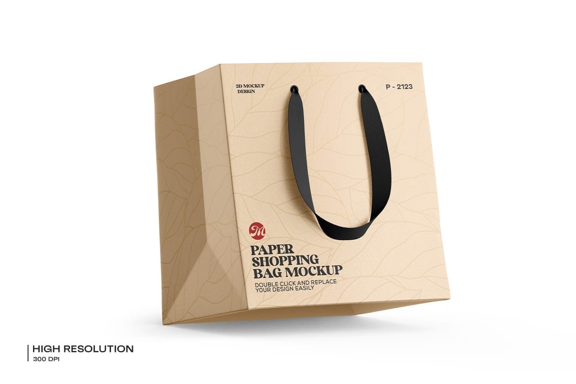Paper Shopping Bag PSD Mockup