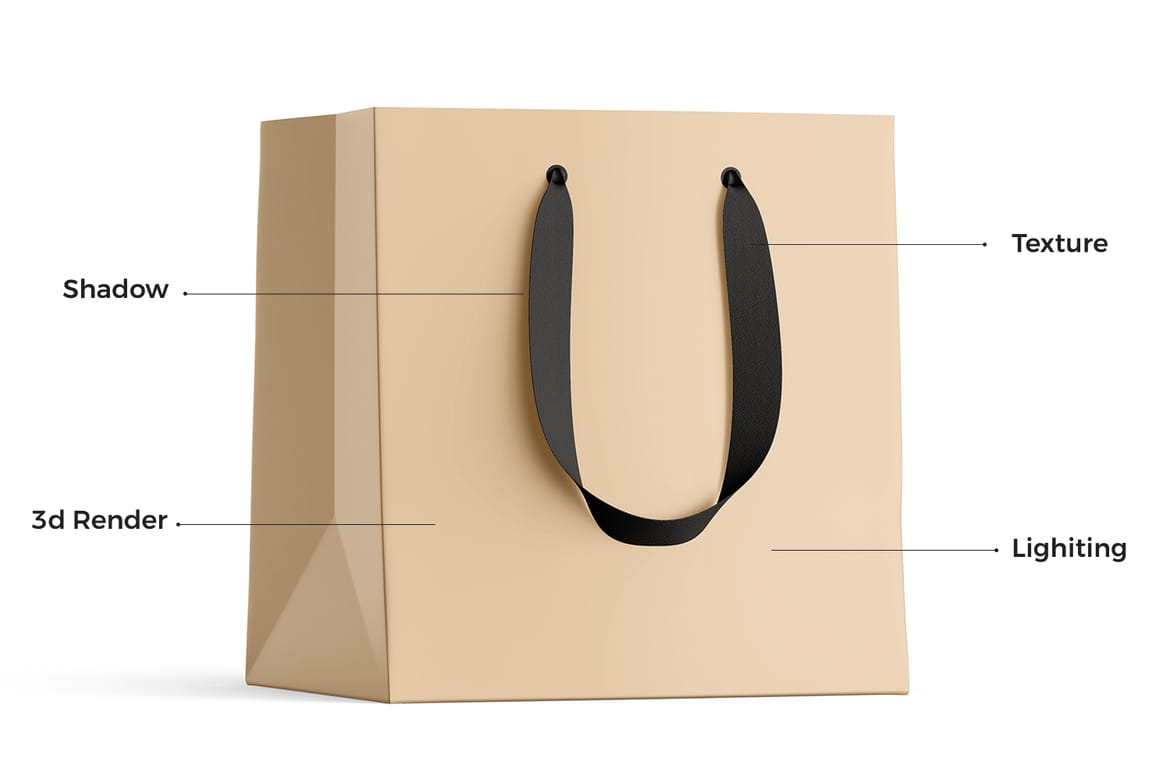 Paper Shopping Bag PSD Mockup