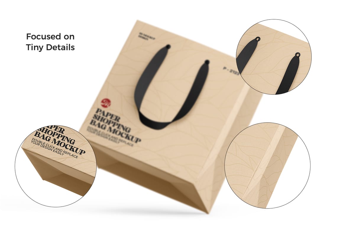 Paper Shopping Bag PSD Mockup