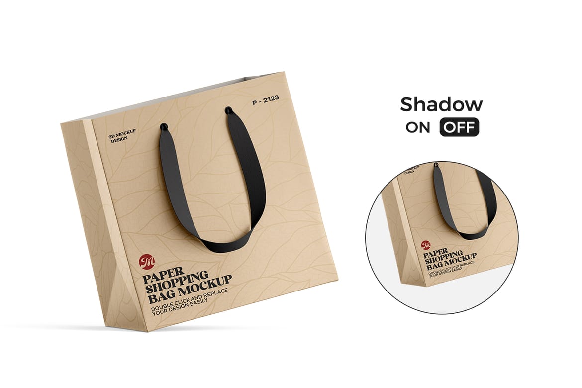 Paper Shopping Bag PSD Mockup