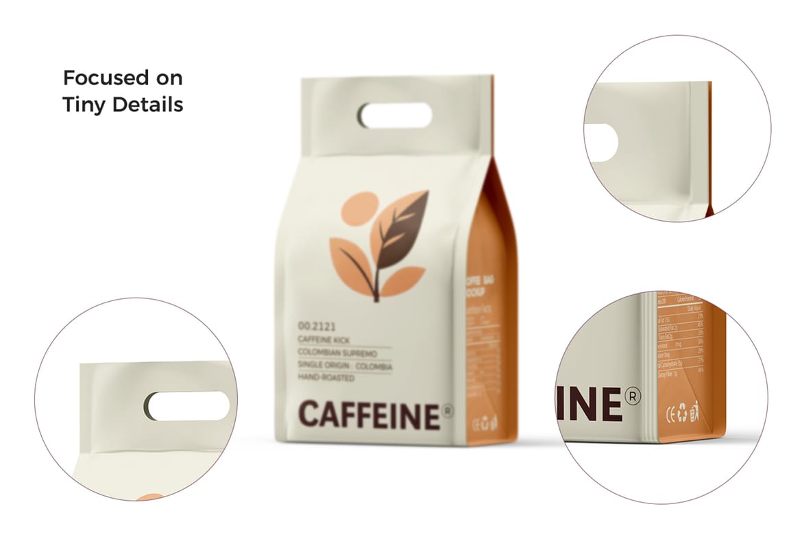 Coffee Bag With Cup Mockup